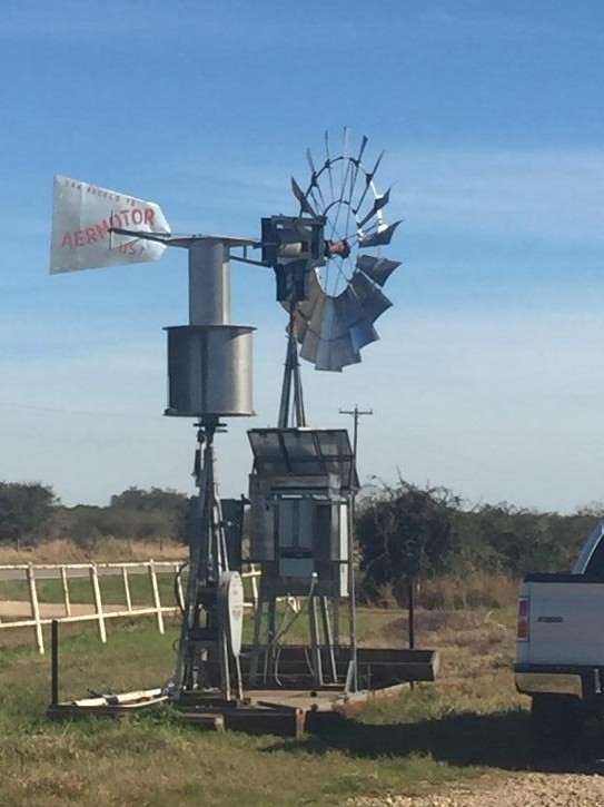 Original Savonius rotor wind system test site in Inez, Texas